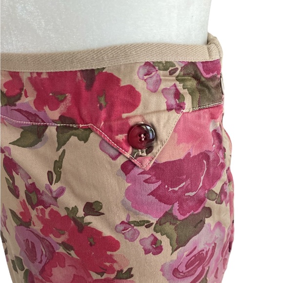Anthropologie Odille Khaki Purple & Pink Floral Pencil Skirt - 0 - Picture 5 of 10